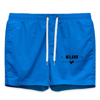 Milan Italy Coordinates Planet Earth - Swim Trunks - cobalt blue - Front - AI Model Male 185 light (185cm)