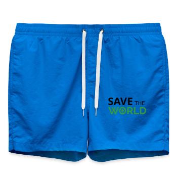 Sauvez le monde - Short de bain - cobalt blue - Devant - AI Model Male 185 light (185cm)
