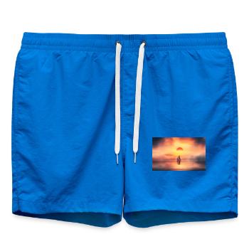 Voilier au coucher du soleil sur une mer calme - Short de bain - cobalt blue - Devant - AI Model Male 185 light (185cm)
