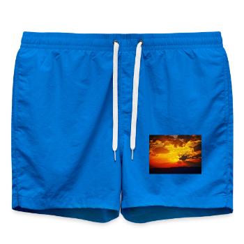 Rayons de feu du coucher de soleil - Short de bain - cobalt blue - Devant - AI Model Male 185 light (185cm)