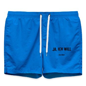 Ja, ich will - Ein Bier - Badeshorts - Cobalt blue - Vorne - AI Model Male 185 light (185cm)