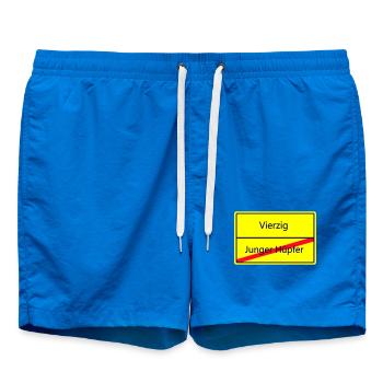 ortsschild_vierzig - Badeshorts - Cobalt blue - Vorne - AI Model Male 185 light (185cm)