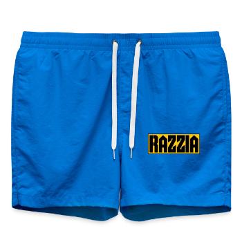 RAZZIA Typographe Contrast Jaune Noir - Short de bain - cobalt blue - Devant - AI Model Male 185 light (185cm)