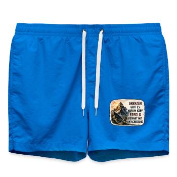 Grenzen gibt es nur im Kopf - Badeshorts - Cobalt blue - Vorne - AI Model Male 185 light (185cm)