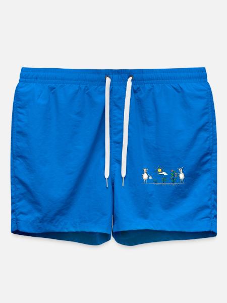 Llama Garden Colorful - Swim Trunks - cobalt blue