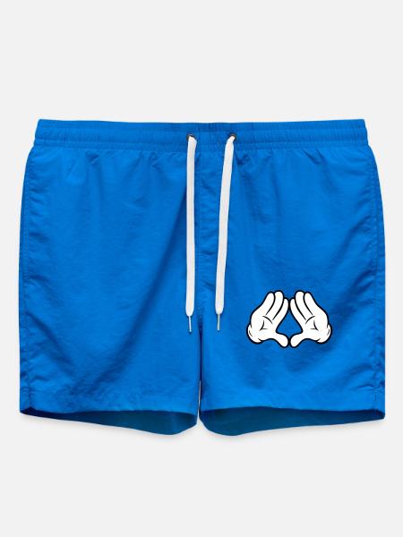 Comic Style Hands Diamond Pyramid Triangle Diamond - Swim Trunks - cobalt blue