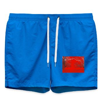 Roter Waldrand Kontrast - Badeshorts - Cobalt blue - Vorne - AI Model Male 185 light (185cm)