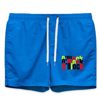 Typographie de blocs néon en rouge et citron vert - Short de bain - cobalt blue - Devant