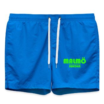 Logo Malmö Suède - Short de bain - cobalt blue - Devant - AI Model Male 185 light (185cm)
