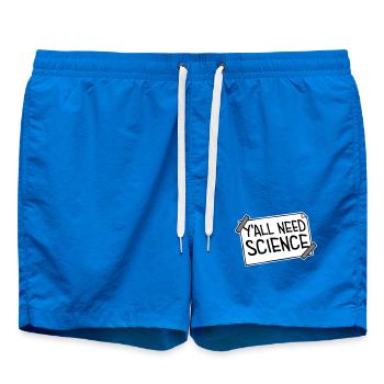 Y'all Need Science Lustig Wissenschaft Nerd Spruch - Badeshorts - Cobalt blue - Vorne - AI Model Male 185 light (185cm)