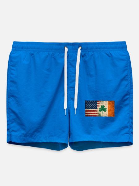 USA Ireland Flag Friendship Grunge - Swim Trunks - cobalt blue