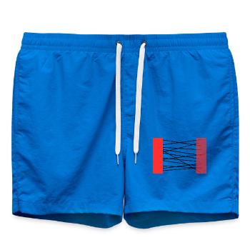 Cadre abstrait des bords cramoisis - Short de bain - cobalt blue - Devant - AI Model Male 185 light (185cm)