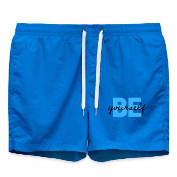 Sois toi-même, motivation en disant Chemise - Short de bain - cobalt blue - Devant - AI Model Male 185 light (185cm)