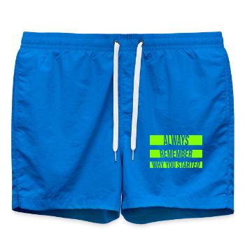 Always Remember Why You Started Motivation Spruch - Badeshorts - Cobalt blue - Vorne - AI Model Male 185 light (185cm)
