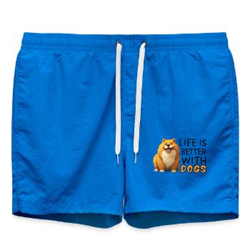 La vie est meilleure avec les chiens Pembroke Welsh Corgi - Short de bain - cobalt blue - Devant - AI Model Male 185 light (185cm)