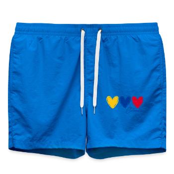 T-shirt Colombie Cœurs Drapeau Fierté - Short de bain - cobalt blue - Devant - AI Model Male 185 light (185cm)