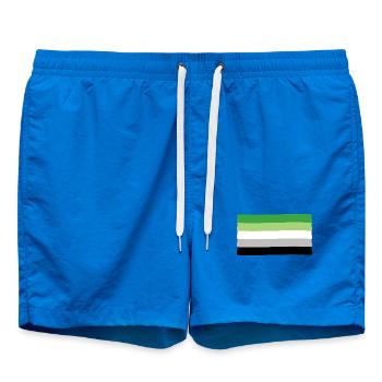 Drapeau de la fierté aromantique - Short de bain - cobalt blue - Devant - AI Model Male 185 light (185cm)