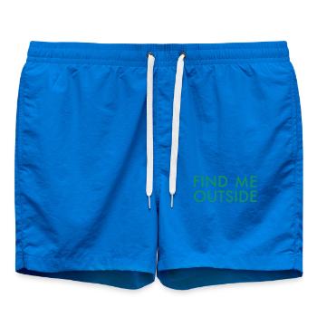 Find Me Outside Outdoor Typography - Swim Trunks - cobalt blue - Front - AI Model Male 185 light (185cm)
