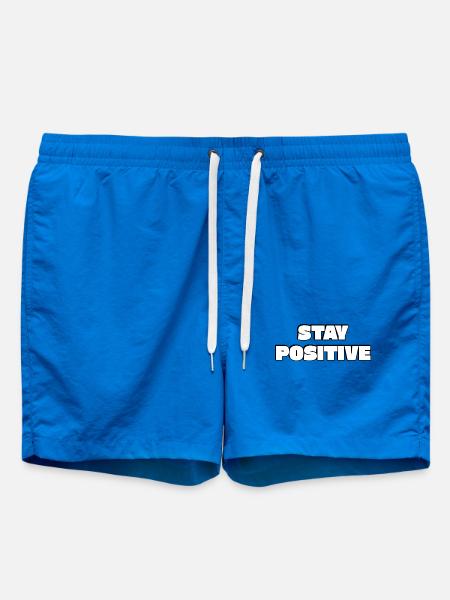 Stay Positive Bold Typography - Swim Trunks - cobalt blue