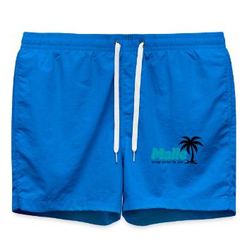 Malle ist nur einmal im Jahr 2027 – türkis - Badeshorts - Cobalt blue - Vorne - AI Model Male 185 light (185cm)