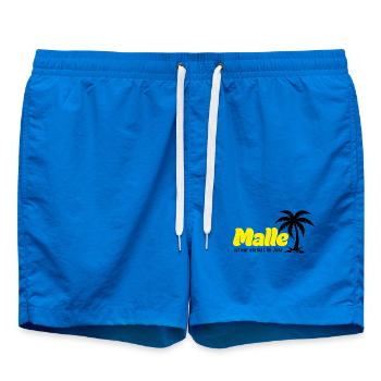Malle ist nur einmal im Jahr 2027 – gelb - Badeshorts - Cobalt blue - Vorne - AI Model Male 185 light (185cm)