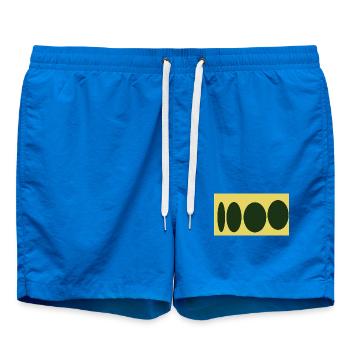 Gelbe Leinwand Abstrakte Ovale Serie - Badeshorts - Cobalt blue - Vorne - AI Model Male 185 light (185cm)