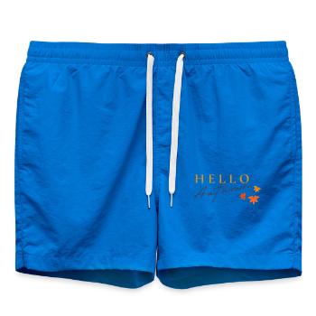 Hello Autumn | Herbst Blätter Design - Badeshorts - Cobalt blue - Vorne - AI Model Male 185 light (185cm)