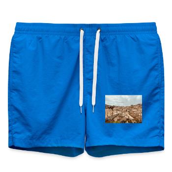 Stone maze towns - Swim Trunks - cobalt blue - Front - AI Model Male 185 light (185cm)