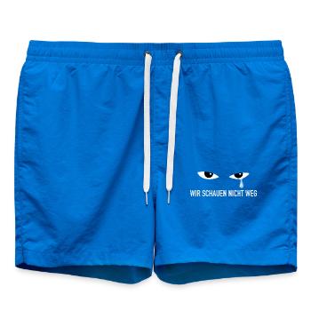 Blue Tear – Wir schauen nicht weg - Badeshorts - Cobalt blue - Vorne - AI Model Male 185 light (185cm)