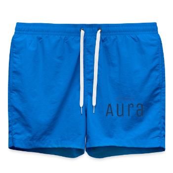 Absichtlich Aura Typo-Print - Badeshorts - Cobalt blue - Vorne - AI Model Male 185 light (185cm)