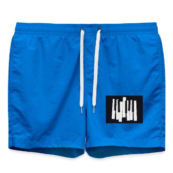 Abstrakte Klaviertasten – Modernes Design - Badeshorts - Cobalt blue - Vorne - AI Model Male 185 light (185cm)
