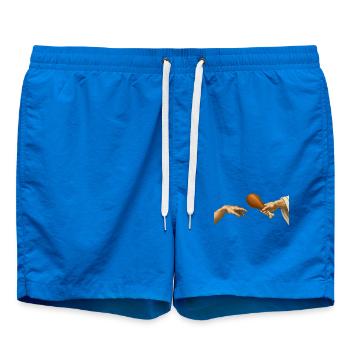 Truthahn – Die Schöpfung – Lustiges Thanksgiving - Badeshorts - Cobalt blue - Vorne - AI Model Male 185 light (185cm)