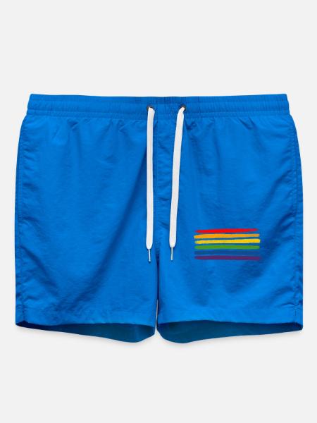 Rainbow Stripes LGBTQIA+- - Swim Trunks - cobalt blue