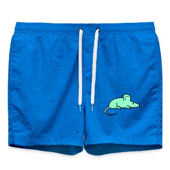 Mint Mouse Silhouette - Swim Trunks - cobalt blue - Front - AI Model Male 185 light (185cm)