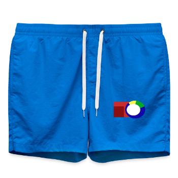 Abstrakte_Rundform_schubst_das_Eckige - Short de bain - cobalt blue - Devant - AI Model Male 185 light (185cm)