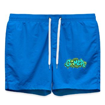 Gamer Graffiti Logo - Badeshorts - Cobalt blue - Vorne - AI Model Male 185 light (185cm)