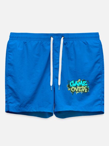 Game Over Graffiti Logo - Badeshorts - Cobalt blue