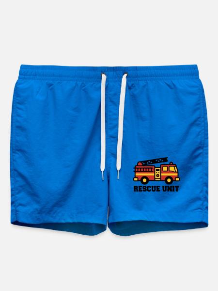 Fire Truck Logo - Swim Trunks - cobalt blue