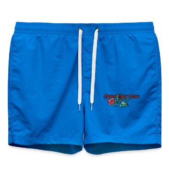 Protect Your Peace: Rose Floral - Swim Trunks - cobalt blue - Front - AI Model Male 185 light (185cm)