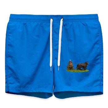 Pferde- und Kutschtour - Badeshorts - Cobalt blue - Vorne - AI Model Male 185 light (185cm)