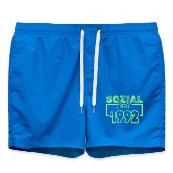 Travailleur social 1992 - Short de bain - cobalt blue - Devant - AI Model Male 185 light (185cm)