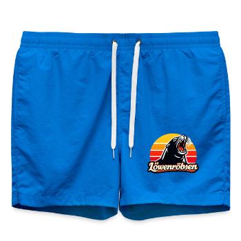 Löwenroarer Sonnenuntergang Logo - Badeshorts - Cobalt blue - Vorne - AI Model Male 185 light (185cm)