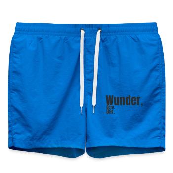 Wunder. Gern. Bar. – Humorvolles Typografie Design - Badeshorts - Cobalt blue - Vorne - AI Model Male 185 light (185cm)