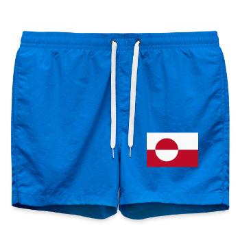 Greenland Flag - Greenlandic Flag - Swim Trunks - cobalt blue - Front - AI Model Male 185 light (185cm)