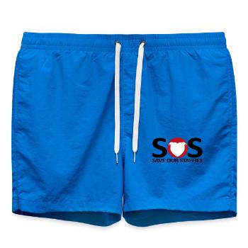Sos staffies - 131 - Swim Trunks - cobalt blue - Front - AI Model Male 185 light (185cm)