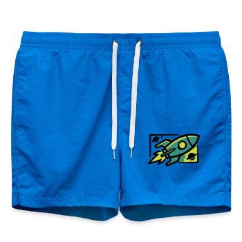 Rocket Graffiti Graphic - Swim Trunks - cobalt blue - Front - AI Model Male 185 light (185cm)