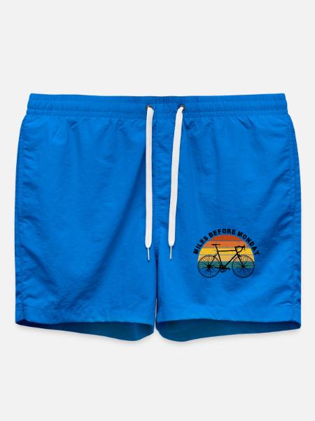 Sonnenuntergang-Radfahrer Silhouette - Badeshorts - Cobalt blue