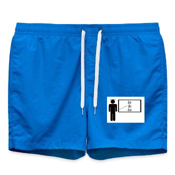 German Teacher - Swim Trunks - cobalt blue - Front - AI Model Male 185 light (185cm)