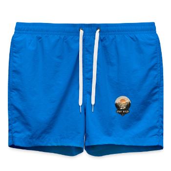 Stay Wild – Into the Wild | Vintage Outdoor - Swim Trunks - cobalt blue - Front - AI Model Male 185 light (185cm)
