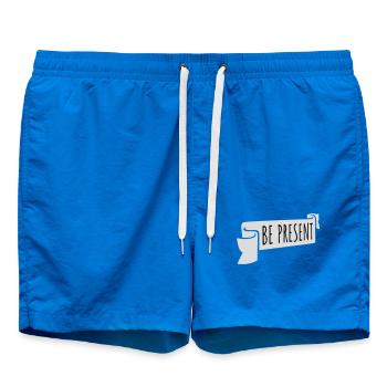 Soyez présent en ce moment, ici et maintenant Texte de citation - Short de bain - cobalt blue - Devant - AI Model Male 185 light (185cm)